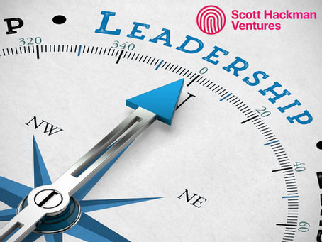 A compass pointing north to the word leadership