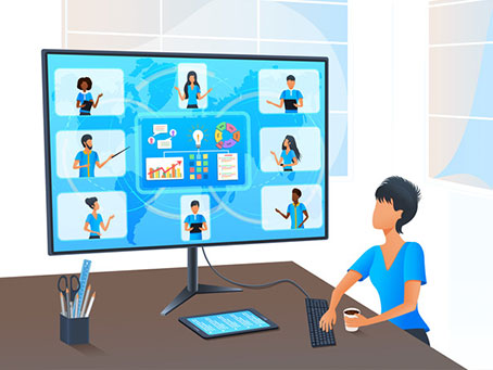 Illustration of virtual meeting