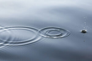 Drop of water in lake