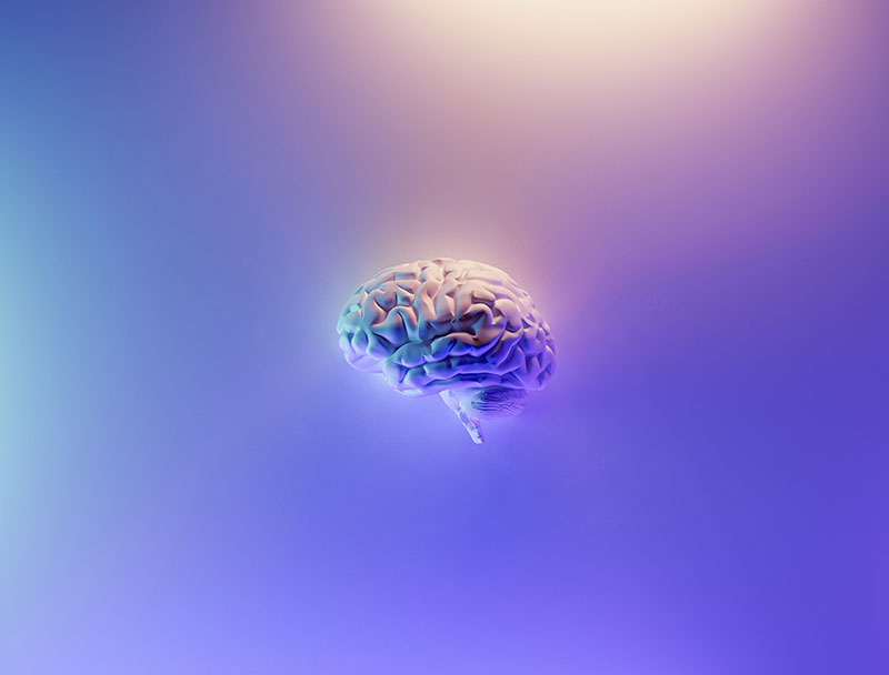 Image of illuminated brain for mindfulness